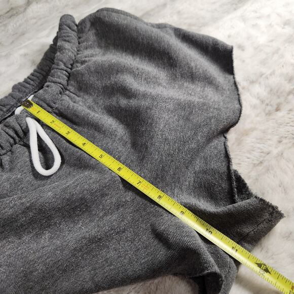 Colsie Dark Gray Fleece Raw Hem Drawstring Hot Girl Booty Sweat Shorts Size S - Picture 4 of 7